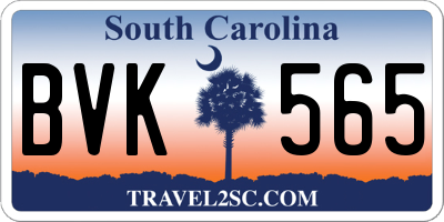 SC license plate BVK565