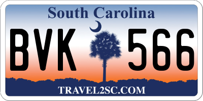 SC license plate BVK566