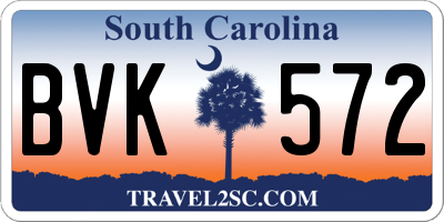 SC license plate BVK572