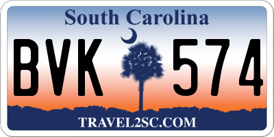 SC license plate BVK574