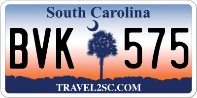SC license plate BVK575