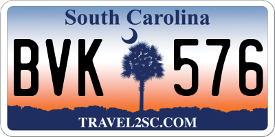 SC license plate BVK576