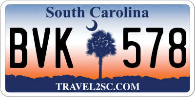 SC license plate BVK578