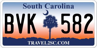 SC license plate BVK582