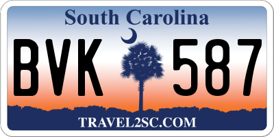 SC license plate BVK587