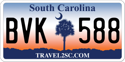 SC license plate BVK588
