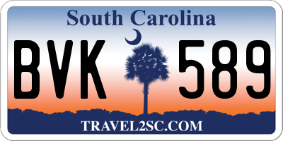 SC license plate BVK589