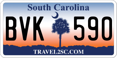 SC license plate BVK590