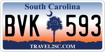 SC license plate BVK593