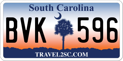 SC license plate BVK596