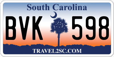 SC license plate BVK598