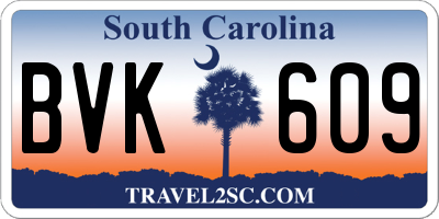 SC license plate BVK609