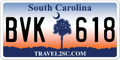 SC license plate BVK618