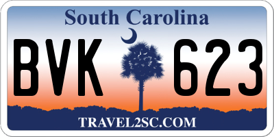 SC license plate BVK623