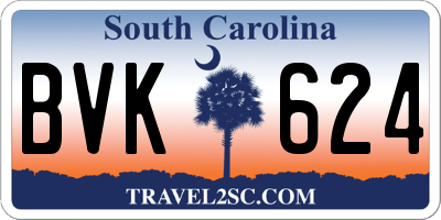 SC license plate BVK624