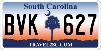 SC license plate BVK627