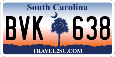 SC license plate BVK638