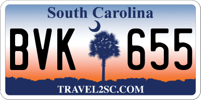 SC license plate BVK655