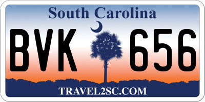 SC license plate BVK656