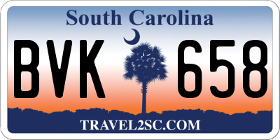 SC license plate BVK658