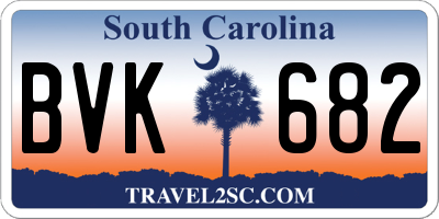 SC license plate BVK682