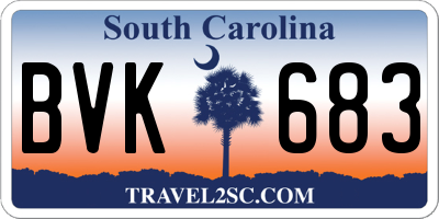 SC license plate BVK683
