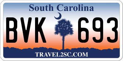 SC license plate BVK693