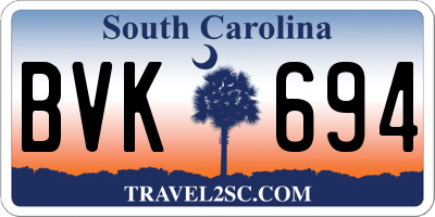 SC license plate BVK694