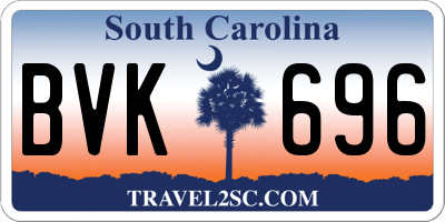 SC license plate BVK696
