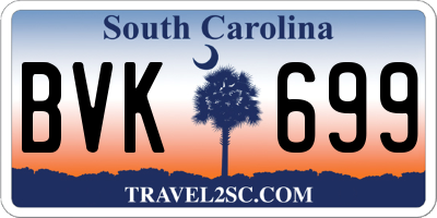 SC license plate BVK699