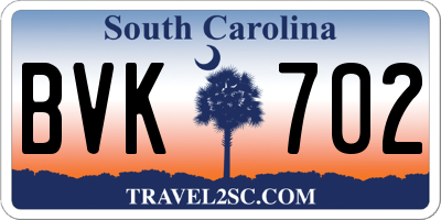 SC license plate BVK702