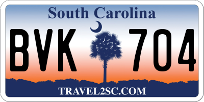 SC license plate BVK704