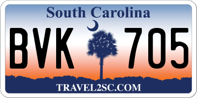 SC license plate BVK705