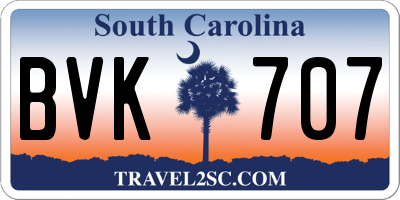 SC license plate BVK707