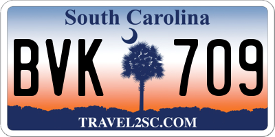 SC license plate BVK709
