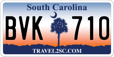 SC license plate BVK710