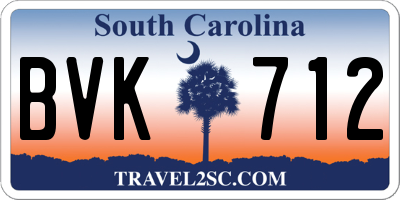 SC license plate BVK712