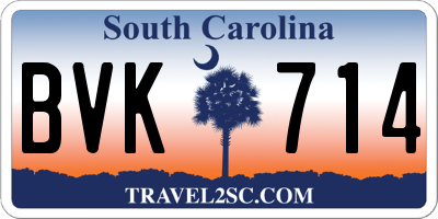 SC license plate BVK714