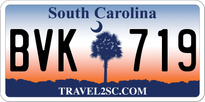SC license plate BVK719