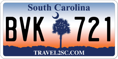 SC license plate BVK721
