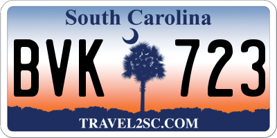 SC license plate BVK723