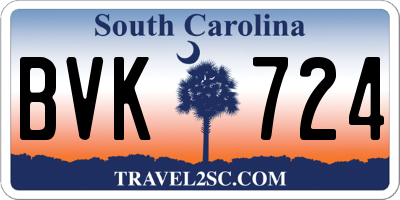 SC license plate BVK724