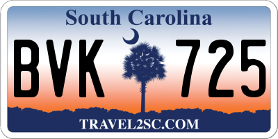SC license plate BVK725