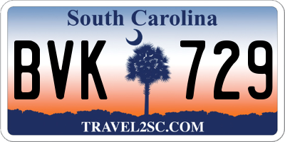 SC license plate BVK729