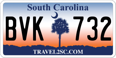 SC license plate BVK732