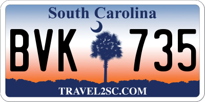 SC license plate BVK735