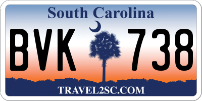 SC license plate BVK738