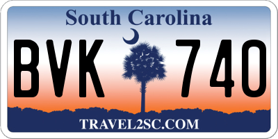 SC license plate BVK740