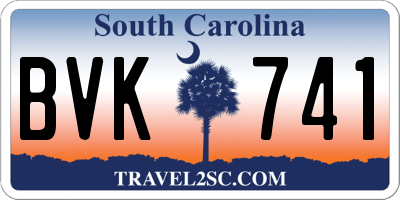 SC license plate BVK741