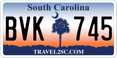 SC license plate BVK745